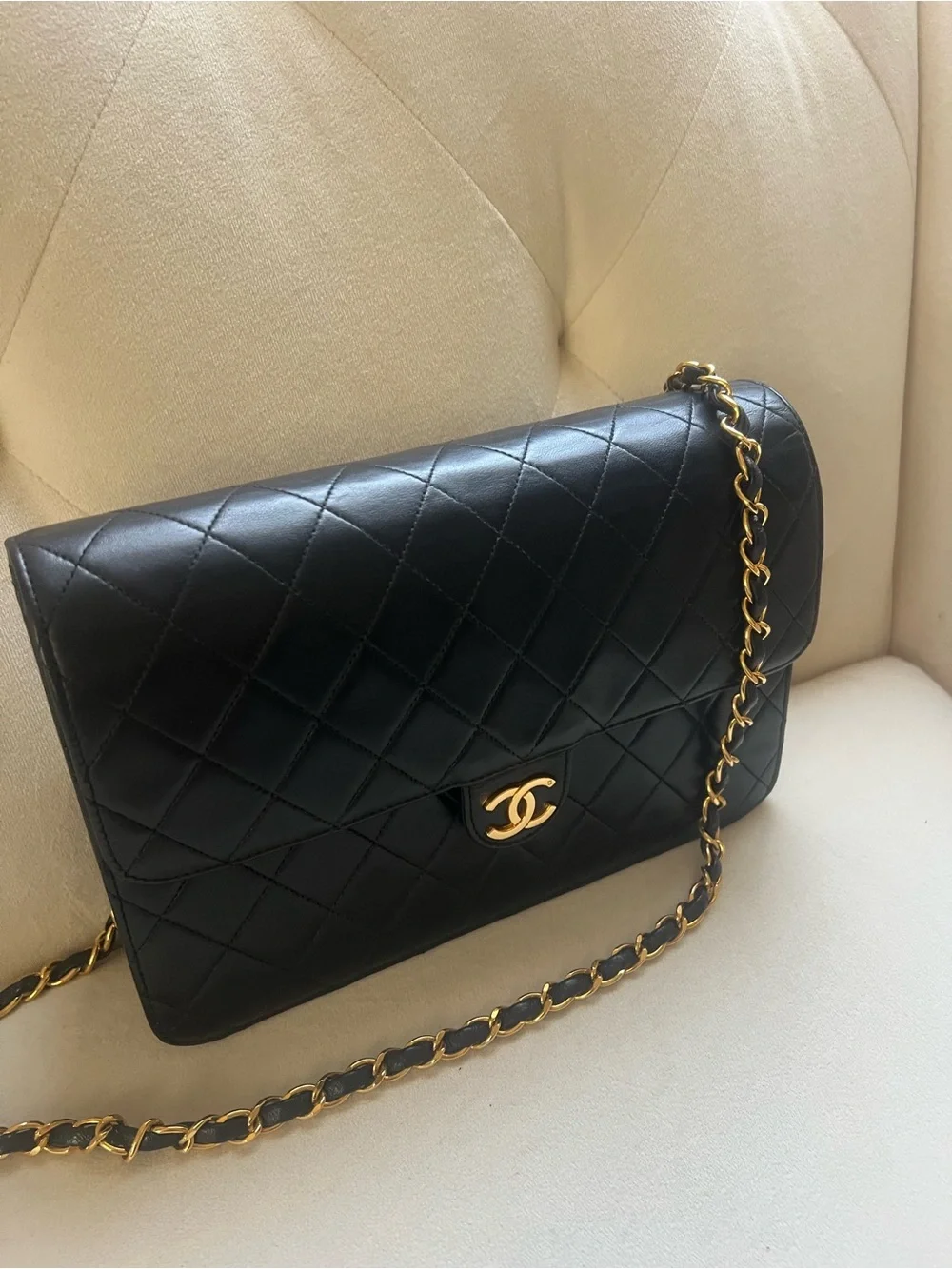 Chanel vintage Quilted Lambskin Flap Bag 24k gold plated hardware